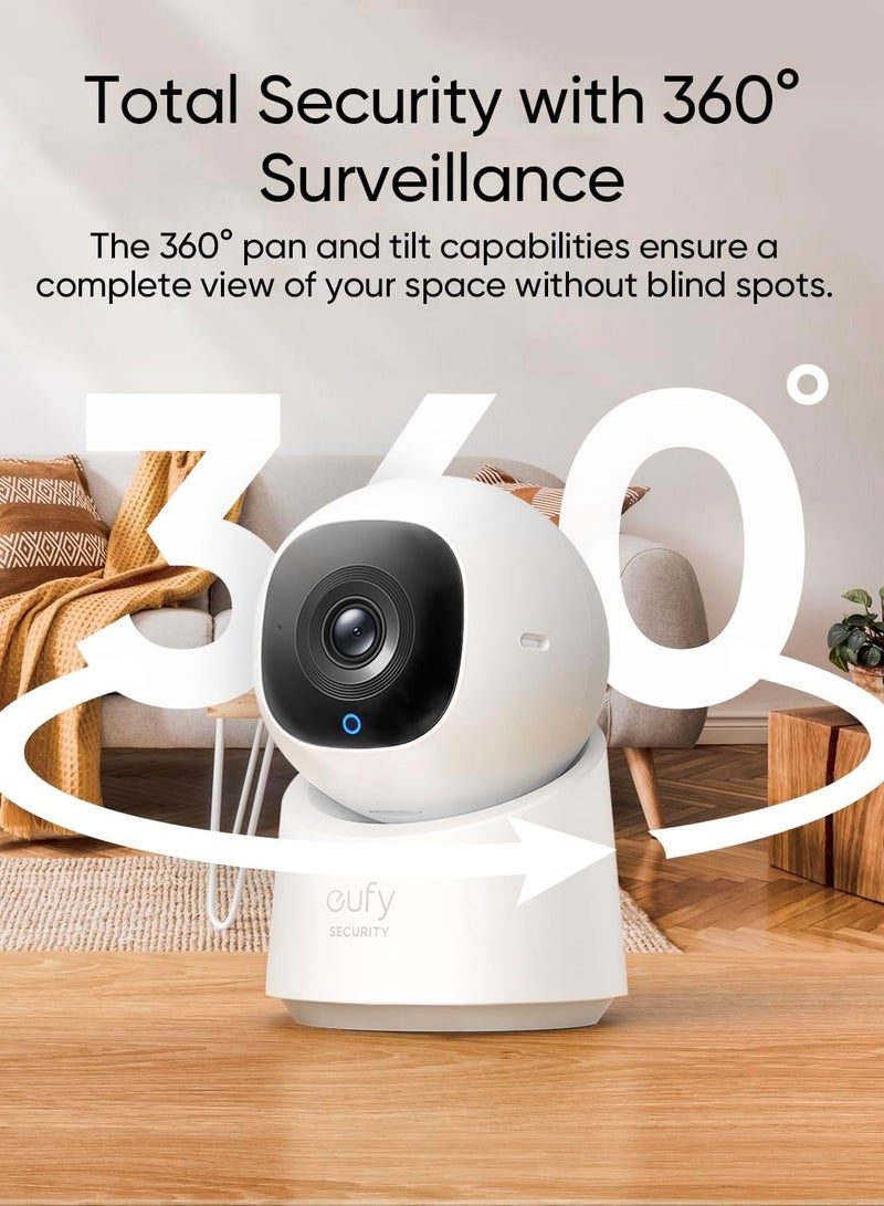Security Indoor Cam C220, 2K Resolution Security Camera with 360° PTZ, Plug-in Security Indoor Camera with 2.4G Wi-Fi, Human/Motion AI, Night Vision, AI Tracking, HomeBase S380 Compatible