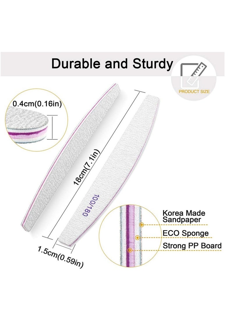 Globalstar 25 Pack Double-Sided Emery Boards - Washable Coarse Nail Files for Professional Use