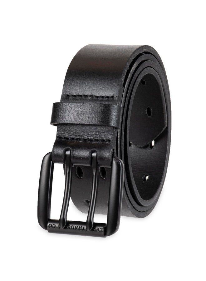 Women'S Fully Adjustable Peforated Belt With Double Prong Buckle Black Medium