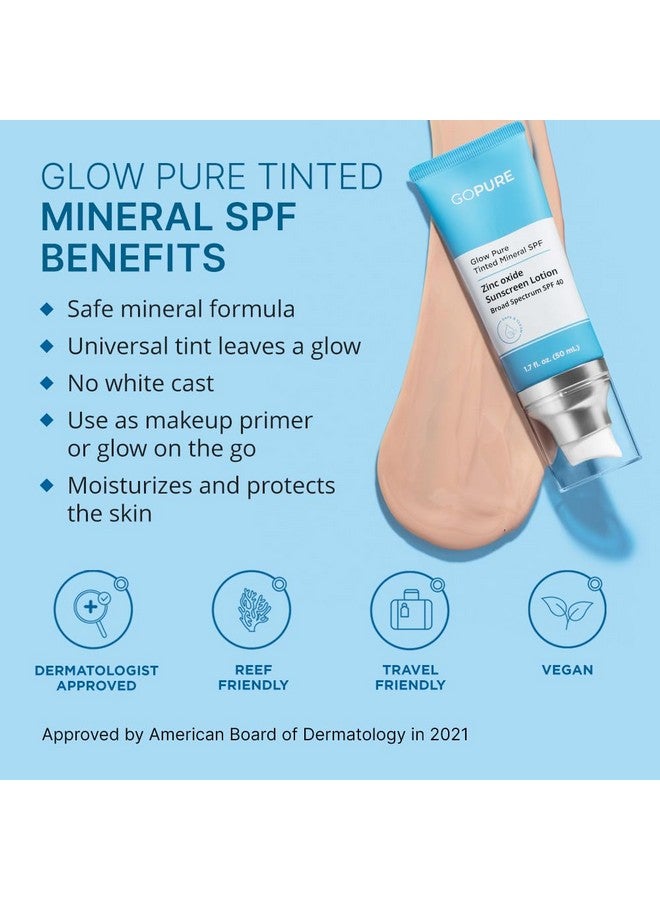 Glow Pure Tinted Mineral Spf 40 Pa +++ Dermatologisttested Face Sunscreen Tinted Moisturizer With Spf Protected Glowing Skin No Artificial Fragrance Reeffriendly & Natural Sunscreen