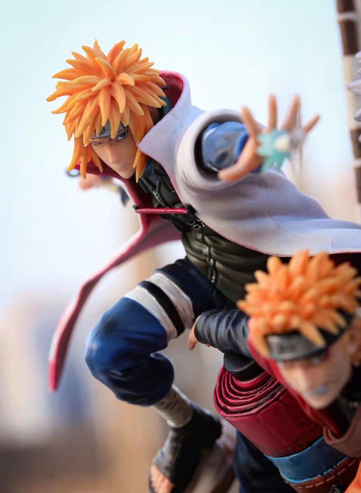 Naruto Giant Wave Destiny Stone Scar Namikaze Minato Naruto Scene Character Statue Anime Toy Hand-made Model Doll Ornaments