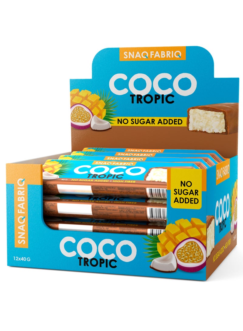 COCO Bar Tropic No Sugar Added and High Fiber 12x40g