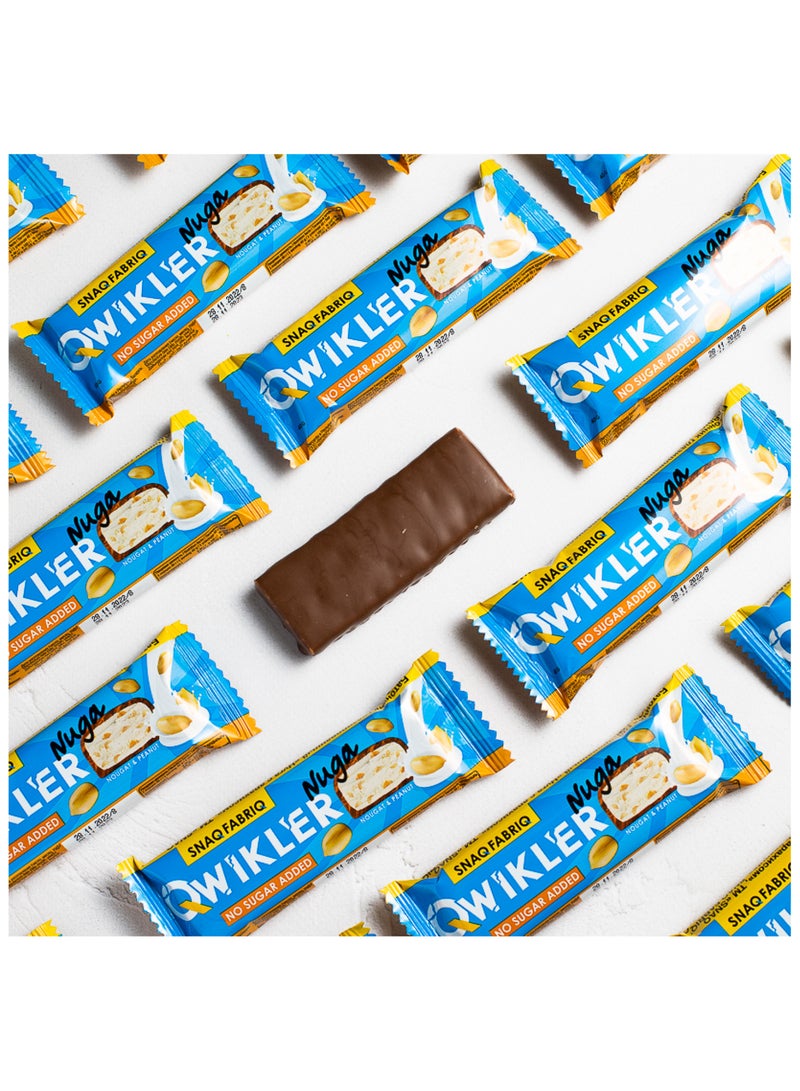 Qwikler Nuga Bar with Nougat and Peanut Flavor No Sugar Added 12x40g