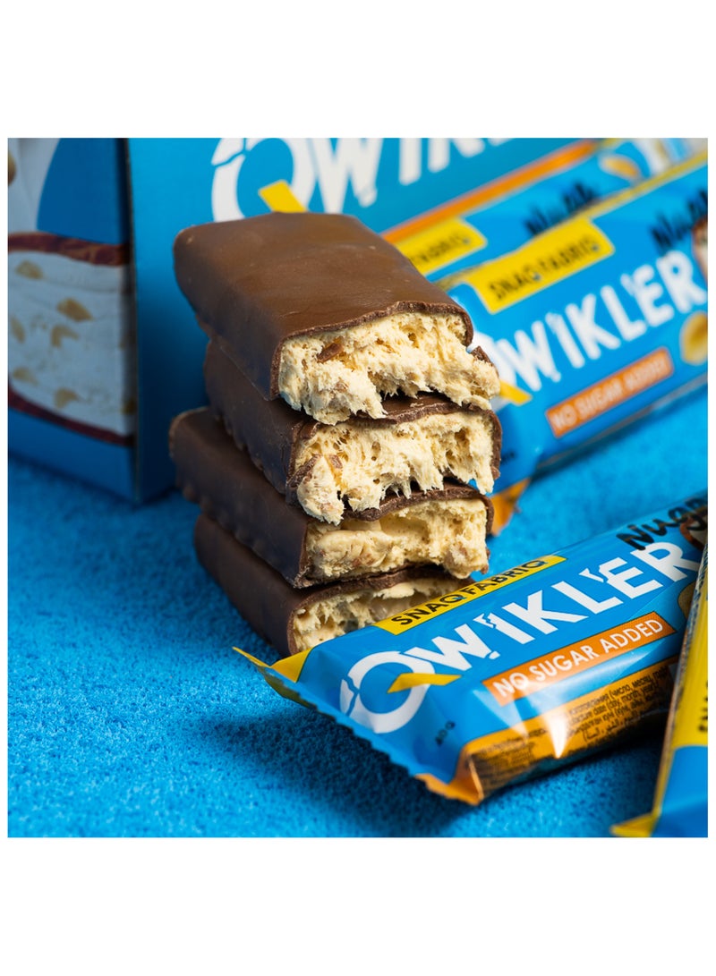 Qwikler Nuga Bar with Nougat and Peanut Flavor No Sugar Added 12x40g