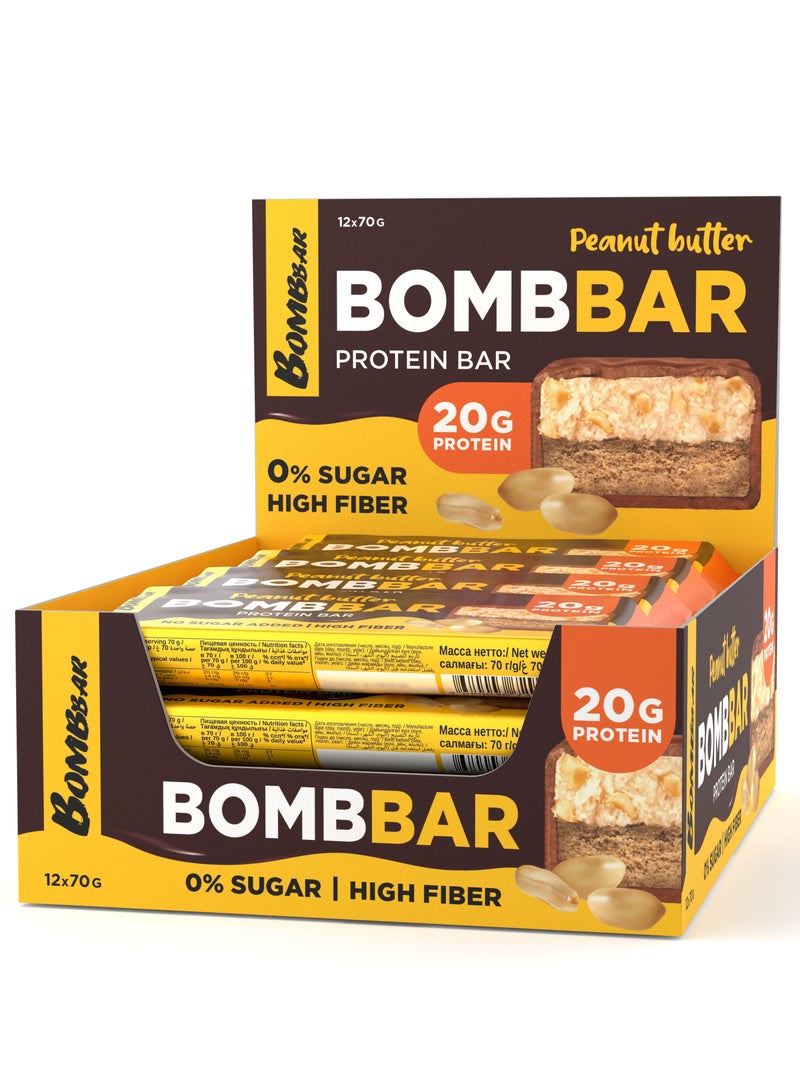 Protein Bar with Peanut Butter High Fiber 12x70g