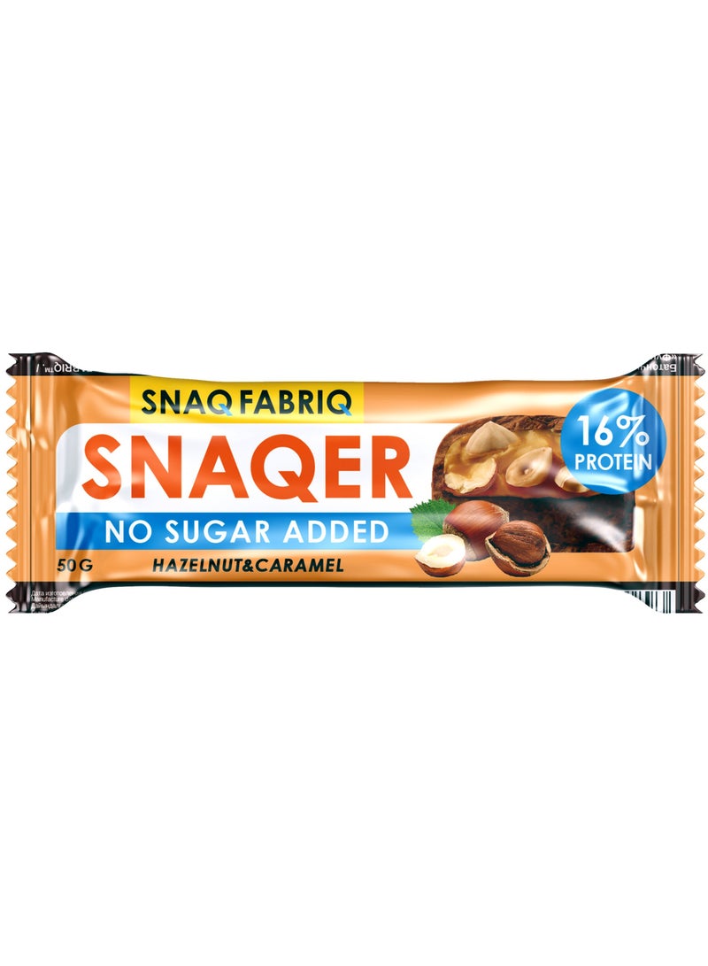 SNAQER Chocolate Protein bar with Hazelnut and Caramel No Sugar Added 12x50g