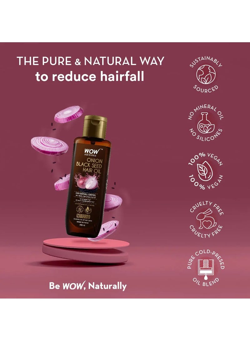 Onion Black Seed Hair Oil For Hair Fall Control - 200ml
