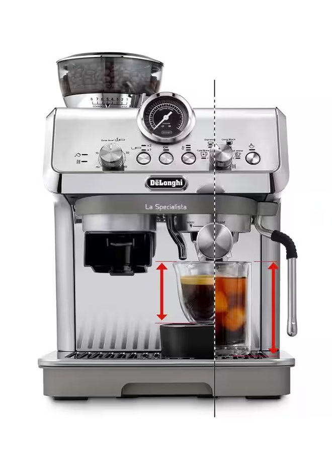 Cold Brew Coffee Machine La Specialista Arte Evo Barista Espresso Machine With Built-In Grinder, Cold Extraction Technology, My Latte Art And Active Temperature Control 1.5 L 1550 W EC9255.M Metal