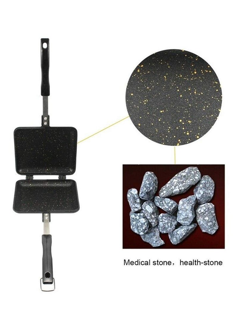 Toasted Sandwish Maker, Double Sided Frying Pan, Non-Stick Stovetop Toastie Maker with Handles Double Sided Grill Pan for Panini Snack Breakfast