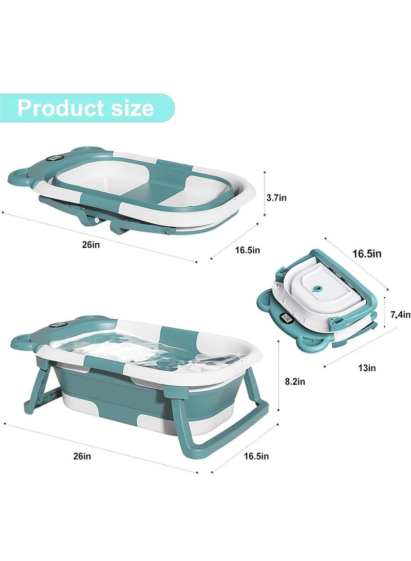 Baby Bathtub with Thermometer and Drain Hole for Newborn to Toddler up to 36 months