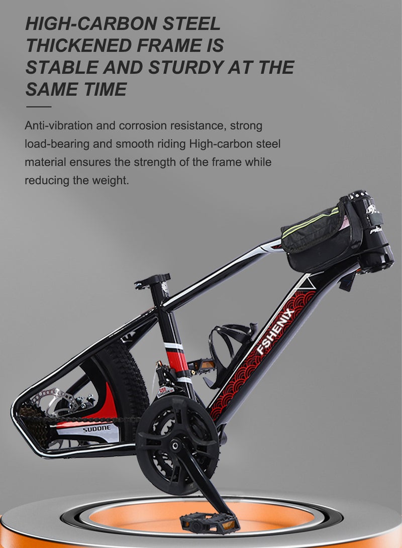 18-22 Inch Kids Road Bike High Carbon Steel Mountain Kids' Bike Children's Bicycle Suitable for Girls and Boys with Height 120-160cm Adjustable Seat Wear-Resistant Tires Variable Speed ​​Gear System Sensitive Dual Disc Brakes with Shock Absorber Completely Stable