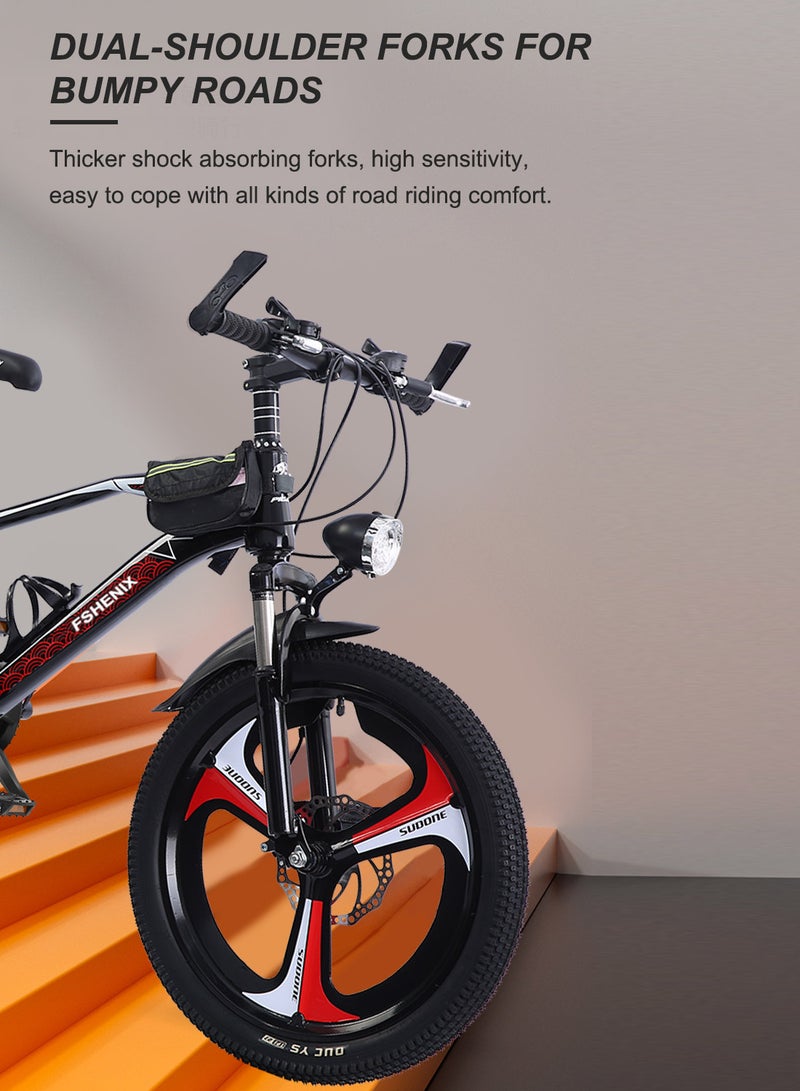 18-22 Inch Kids Road Bike High Carbon Steel Mountain Kids' Bike Children's Bicycle Suitable for Girls and Boys with Height 120-160cm Adjustable Seat Wear-Resistant Tires Variable Speed ​​Gear System Sensitive Dual Disc Brakes with Shock Absorber Completely Stable