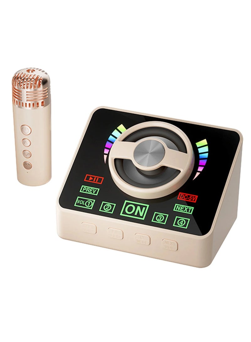 Karaoke Machine Portable Bluetooth  Speaker System with 1 Wireless Microphones Home Family Singing