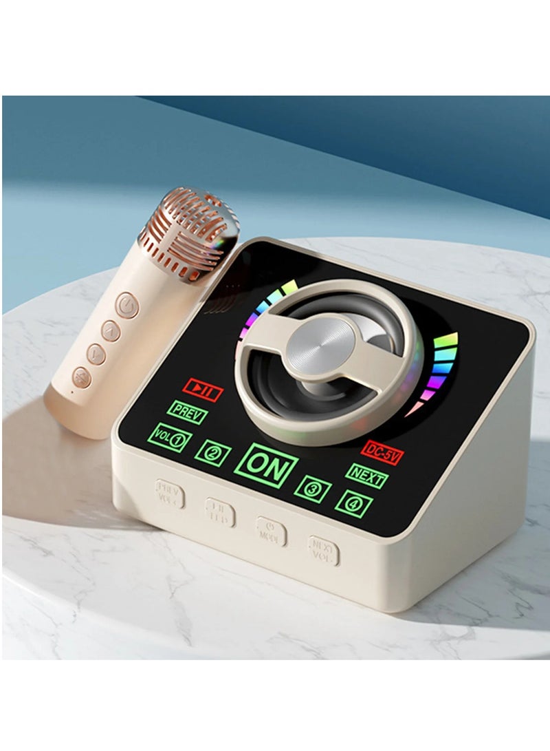 Karaoke Machine Portable Bluetooth  Speaker System with 1 Wireless Microphones Home Family Singing