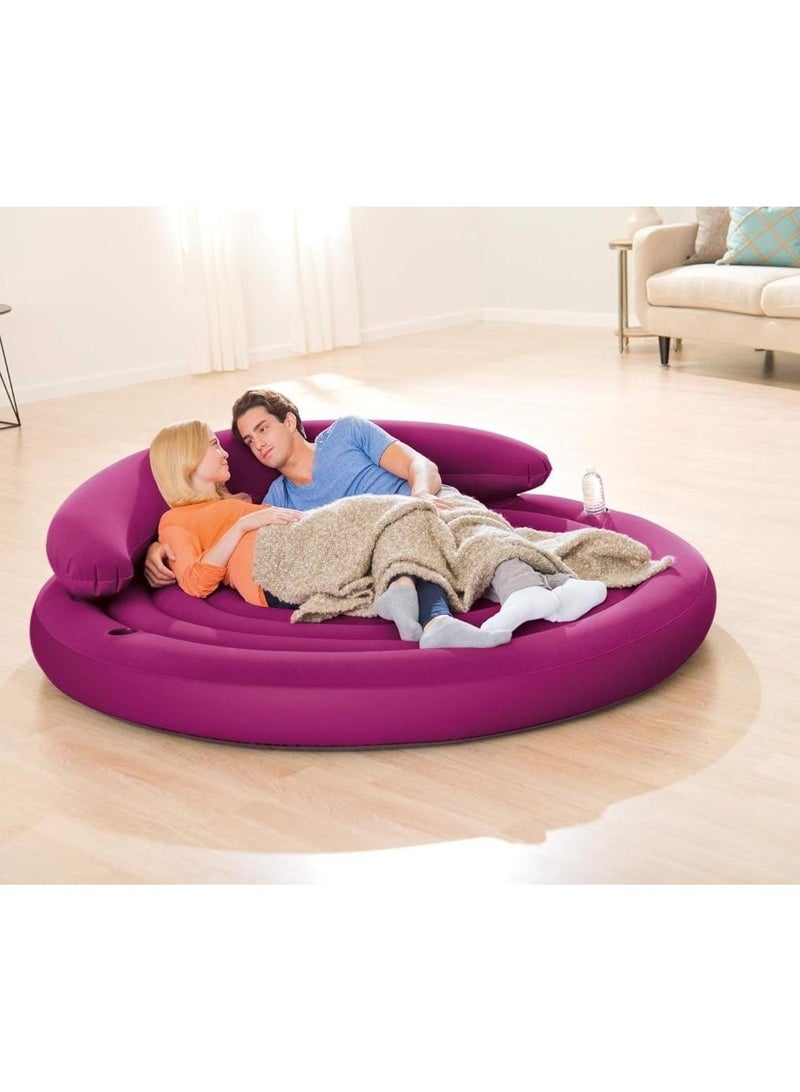 Ultra Daybed Lounge Airbed with Pump, Plastic Purple 191x51cm Comfortable and Durable Inflatable Daybed for Indoor and Outdoor Use, Perfect for Lounging, Camping, and Relaxation