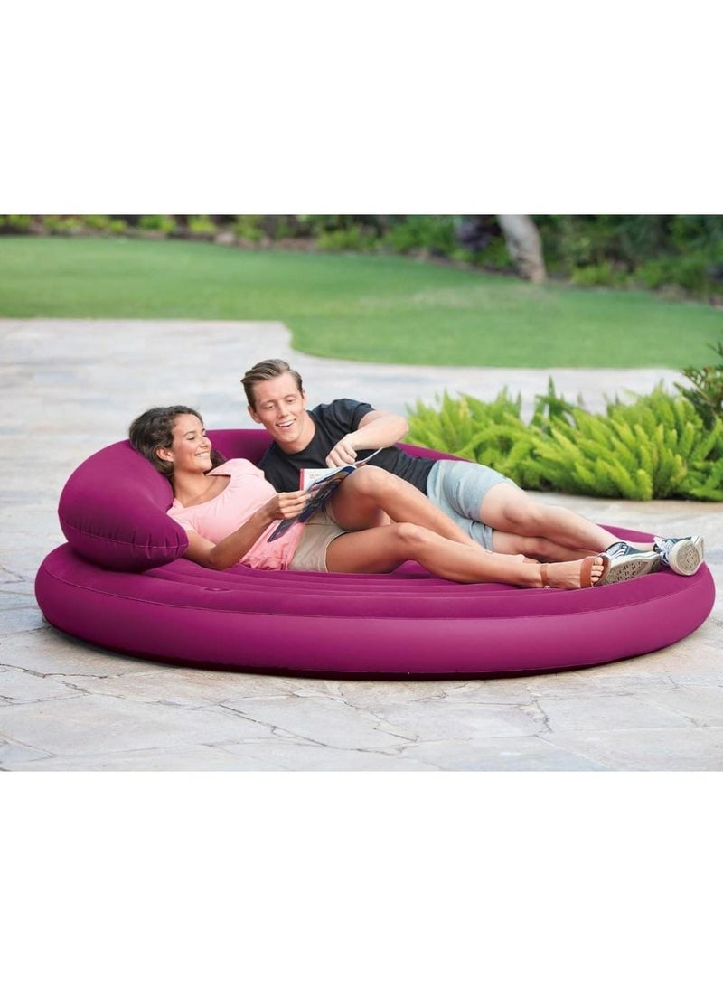 Ultra Daybed Lounge Airbed with Pump, Plastic Purple 191x51cm Comfortable and Durable Inflatable Daybed for Indoor and Outdoor Use, Perfect for Lounging, Camping, and Relaxation