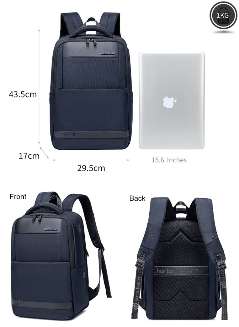 Classic Business Travel Backpack,School Shoulder Book Laptop Bag with Laptop Compartment for Men,Blue