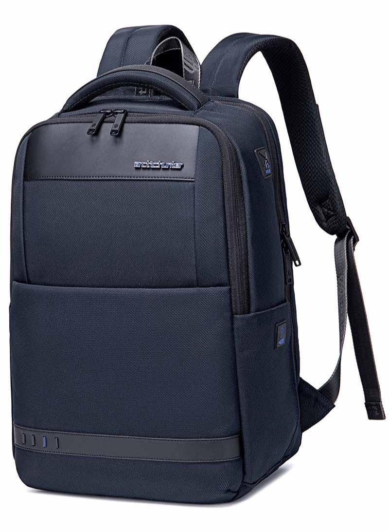 Classic Business Travel Backpack,School Shoulder Book Laptop Bag with Laptop Compartment for Men,Blue