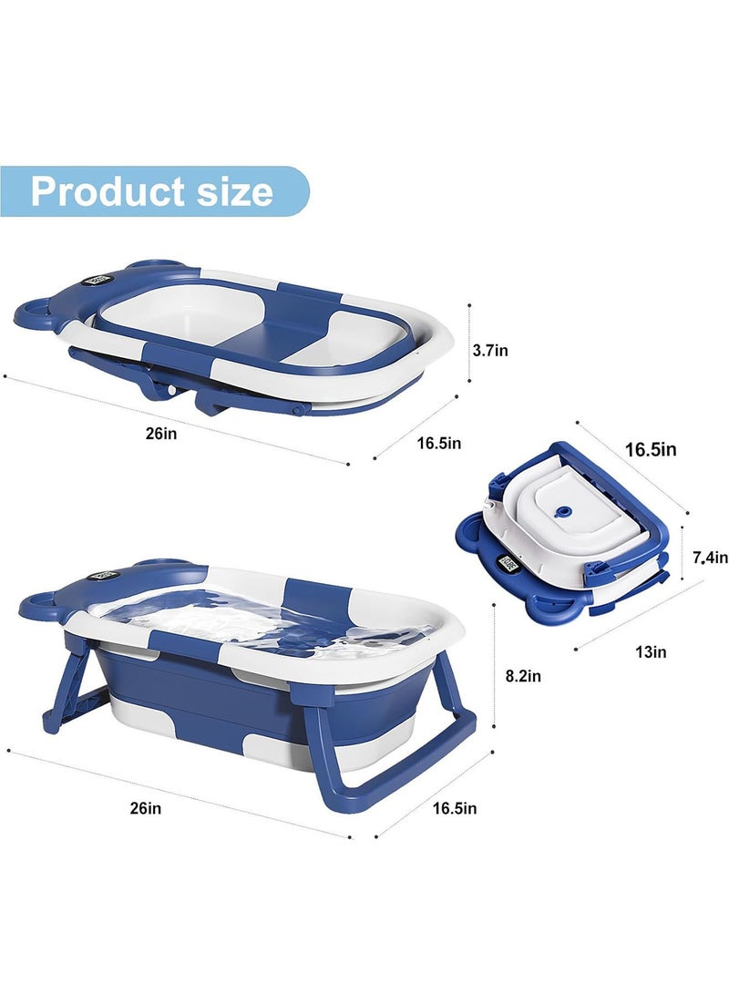 Baby Bathtub with Thermometer and Drain Hole for Newborn to Toddler up to 36 months