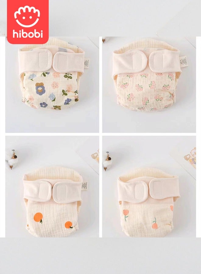 4-pack of waterproof diapers with comfortable wings and cotton diapers