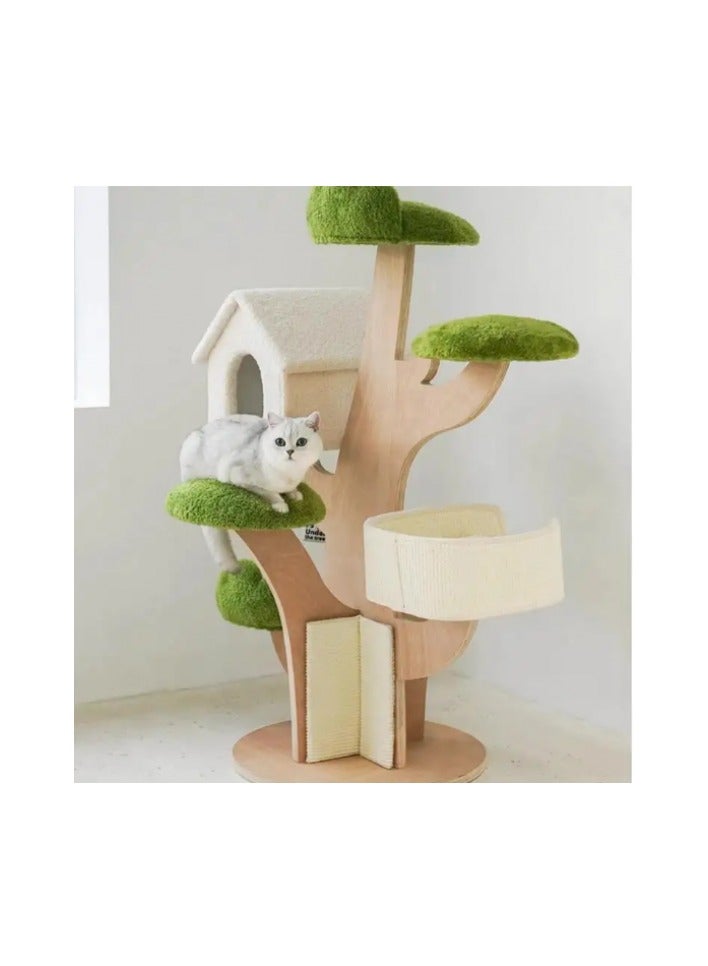 Pine Shape Cat Tree Indoor Cute Multi-level Cat Tower with Perch SIZE : 120 X 87 X 128 CM