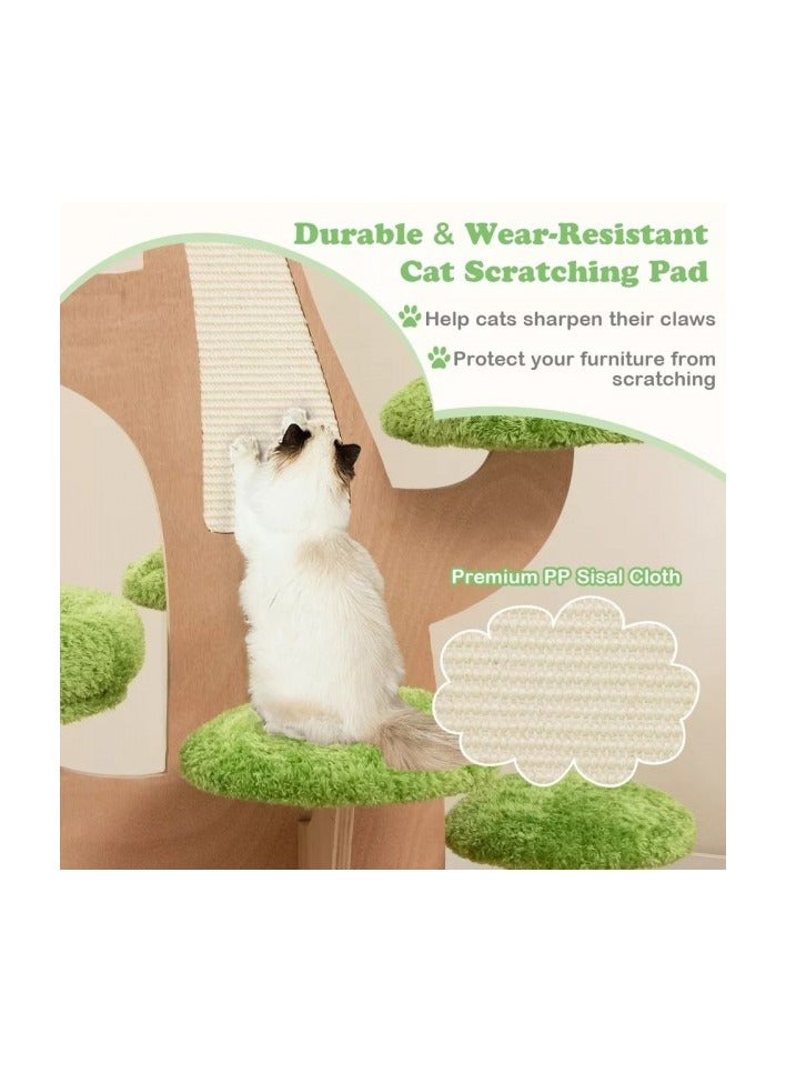 Pine Shape Cat Tree Indoor Cute Multi-level Cat Tower with Perch SIZE : 120 X 87 X 128 CM