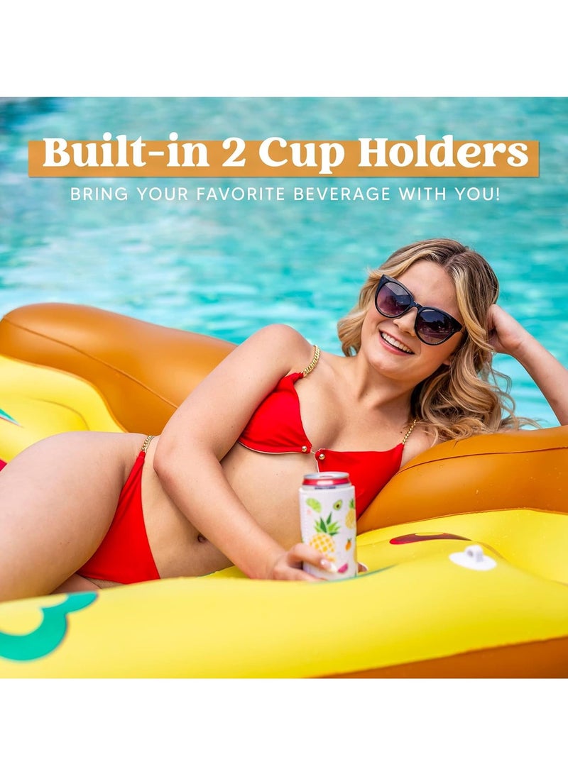 1 Pack Giant Inflatable Pizza Slice Pool Float - Extra Large Swim Party Toy with Cup Holders | Fun Summer Pool Raft