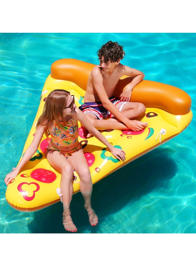 1 Pack Giant Inflatable Pizza Slice Pool Float - Extra Large Swim Party Toy with Cup Holders | Fun Summer Pool Raft