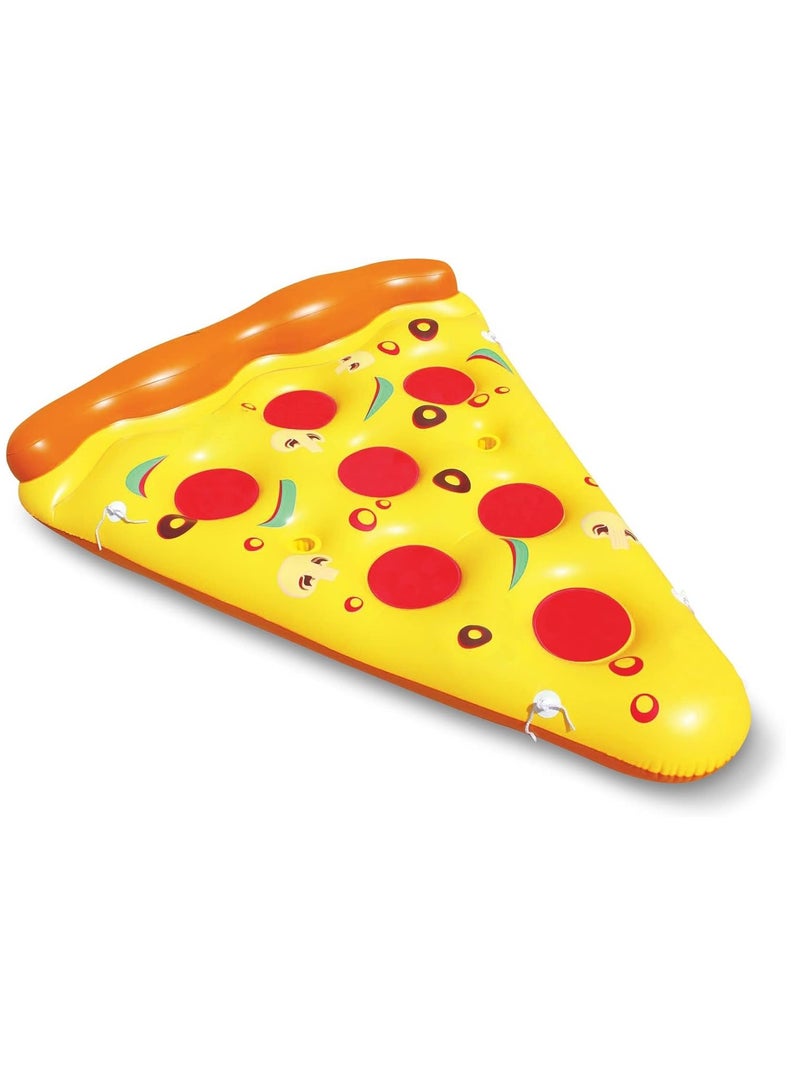 1 Pack Giant Inflatable Pizza Slice Pool Float - Extra Large Swim Party Toy with Cup Holders | Fun Summer Pool Raft