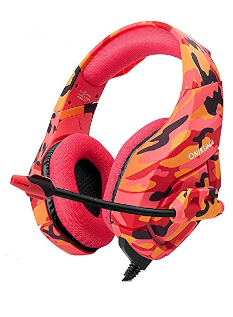 Onikuma K18 Gameing Headphone  Pink