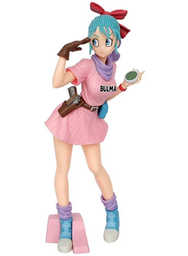 Dragon Ball Bulma Action Figure, Anime Dragon Ball Figure Model Toy, Anime Realistic Model Ornament, Super Collectible Model Statue Anime Figure Toy 25.5CM