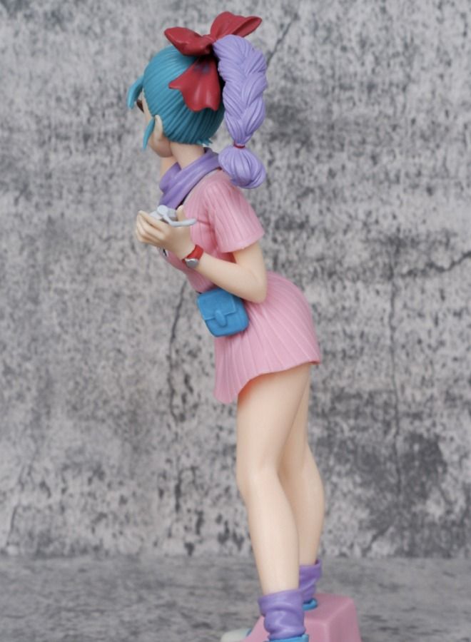 Dragon Ball Bulma Action Figure, Anime Dragon Ball Figure Model Toy, Anime Realistic Model Ornament, Super Collectible Model Statue Anime Figure Toy 25.5CM