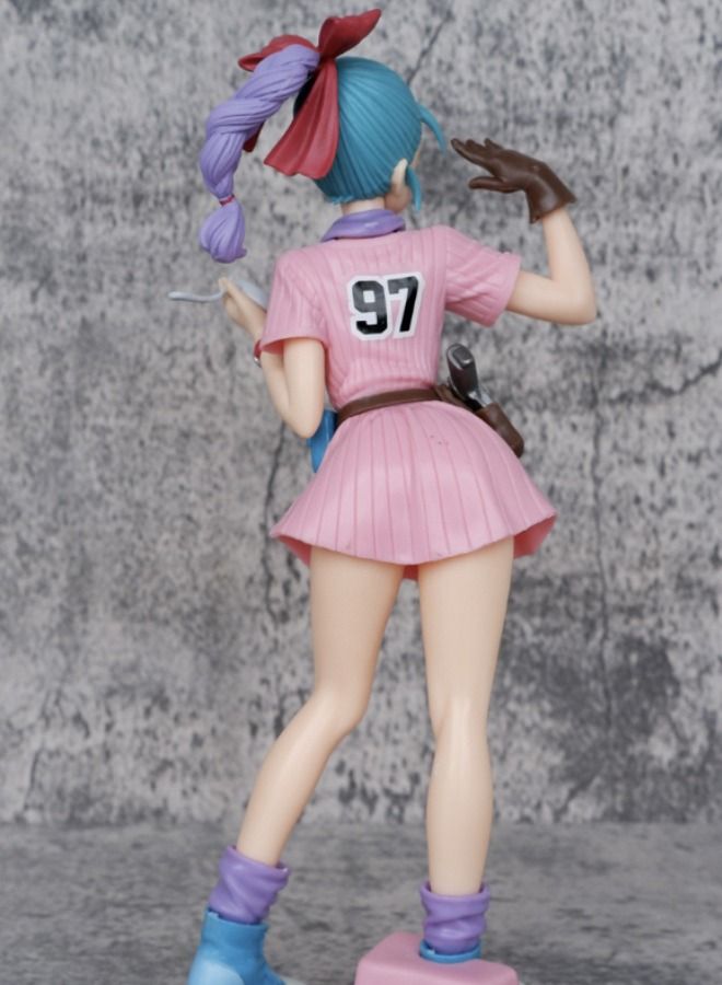 Dragon Ball Bulma Action Figure, Anime Dragon Ball Figure Model Toy, Anime Realistic Model Ornament, Super Collectible Model Statue Anime Figure Toy 25.5CM