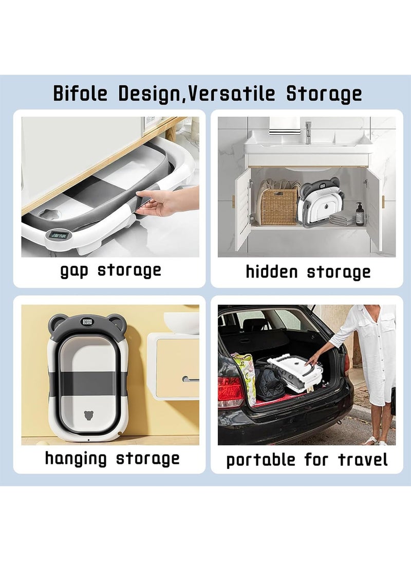 Baby Bathtub with Thermometer and Drain Hole for Newborn to Toddler up to 36 months