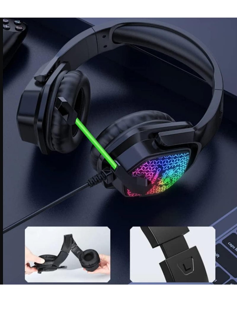 ONIKUMA X3 Wired Headphones With Microphone Gaming Headsets RGB Lights Noise Cancelling Earphones for Computer PC Gamer