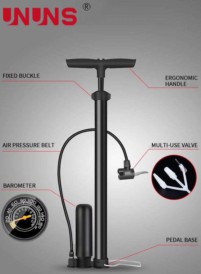 Bicycle Pump,Portable Bike Tire Pump,160 Psi Bike Air Pump With Accessories,Universal Air Pump For Basketball Football Volleyball Motorcycles Car All Bikes And Sports Balls