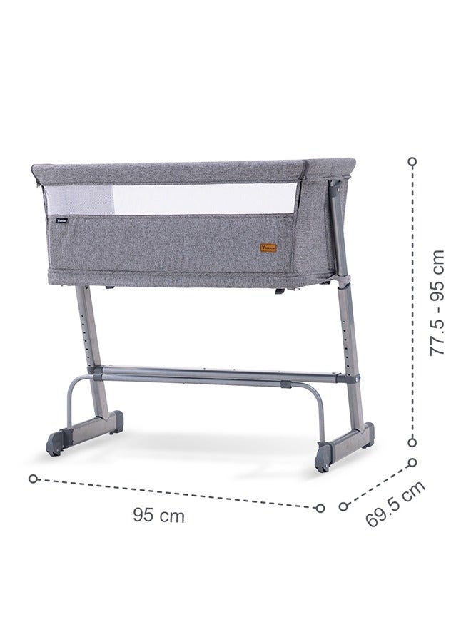 All In One, 0-4 Years Bedside Crib Cot And Sofa Expansion Pack - Grey