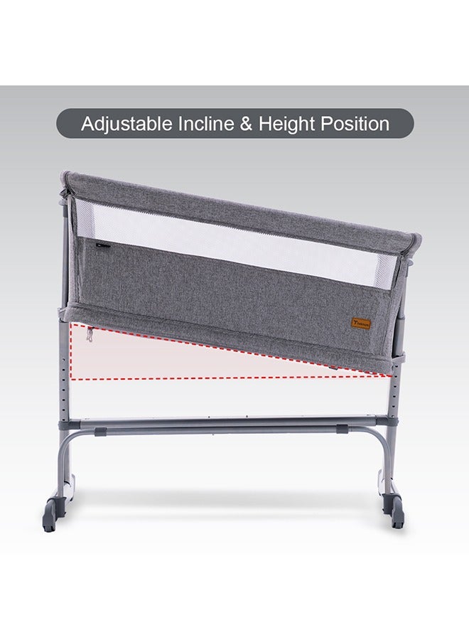 All In One, 0-4 Years Bedside Crib Cot And Sofa Expansion Pack - Grey