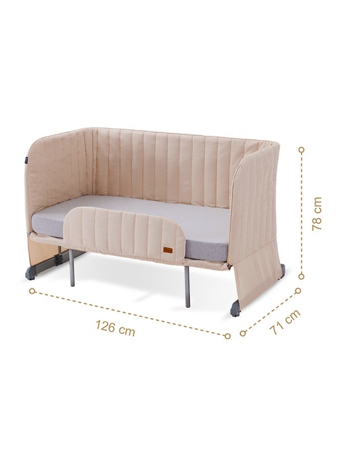 All In One, 0-4 Years Bedside Crib Cot And Sofa Expansion Pack - Ivory