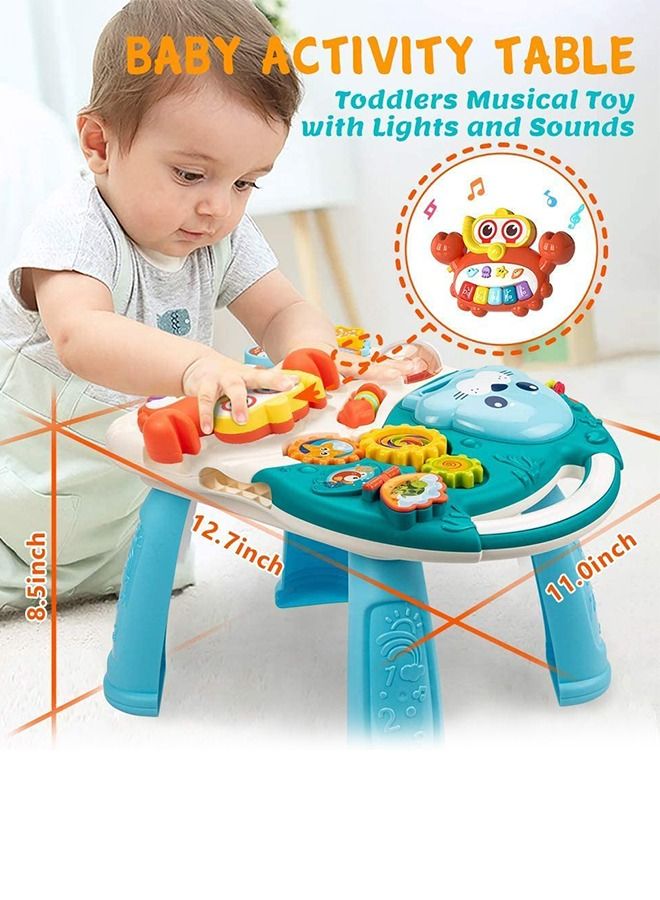 3 in 1 Musical Push Along Baby Walker Sit to Stand Toys - Kids Activity Center - Toddlers Musical Fun Table - Lights and Sounds - Learning - for 6 Months and Up