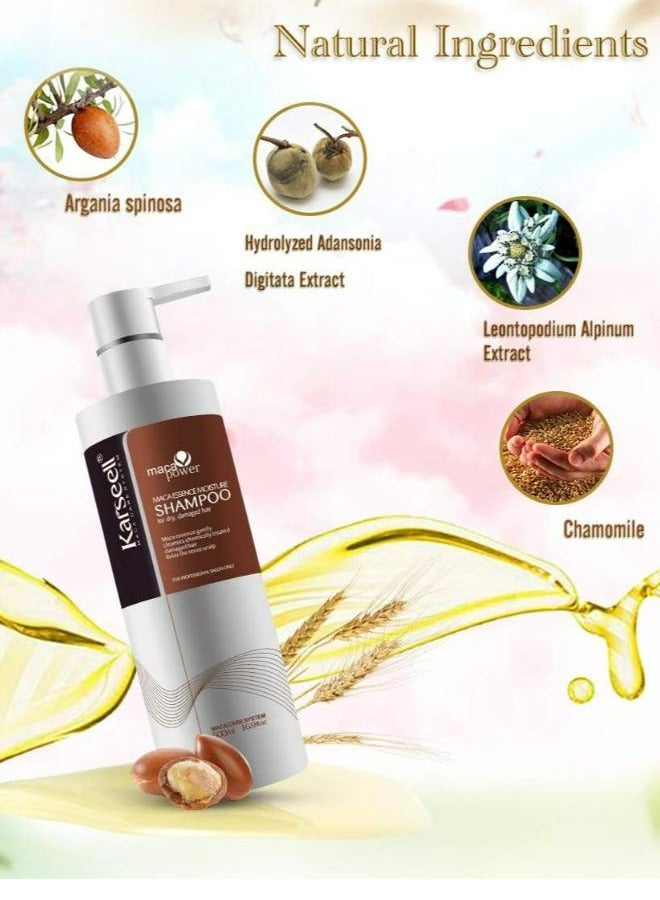 Argan Oil Shampoo Herbal Extract Moisturizing Deep Repair Smooth Shampoo for Dry and Damaged Hair 500 ML