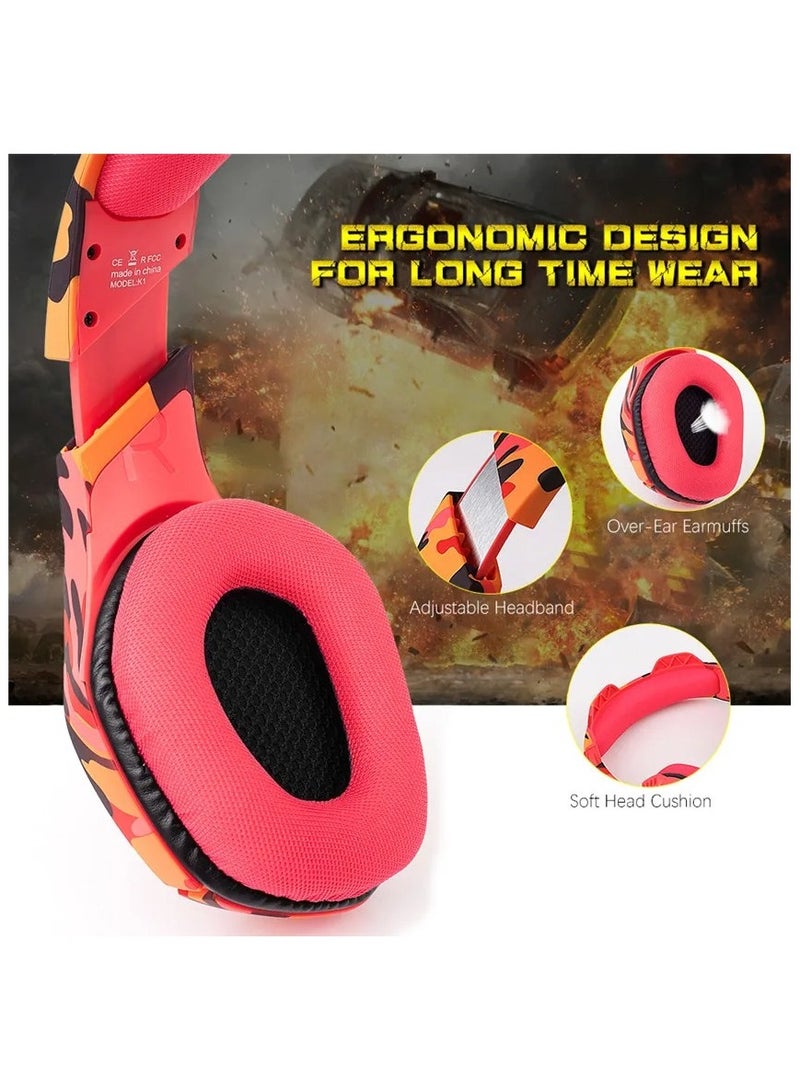 Onikuma K18 Gameing Headphone Pink