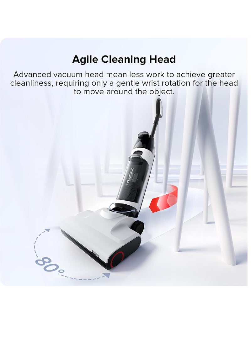 Wet and Dry Vacuum Cleaner Dyad Air,17000Pa Power Suction,Edge Cleaning,Vanquish Wet and Dry Messes, Self-Cleaning & Drying System for Hardwood Floor-White 900 ml 260 W WD2H2A White/Black