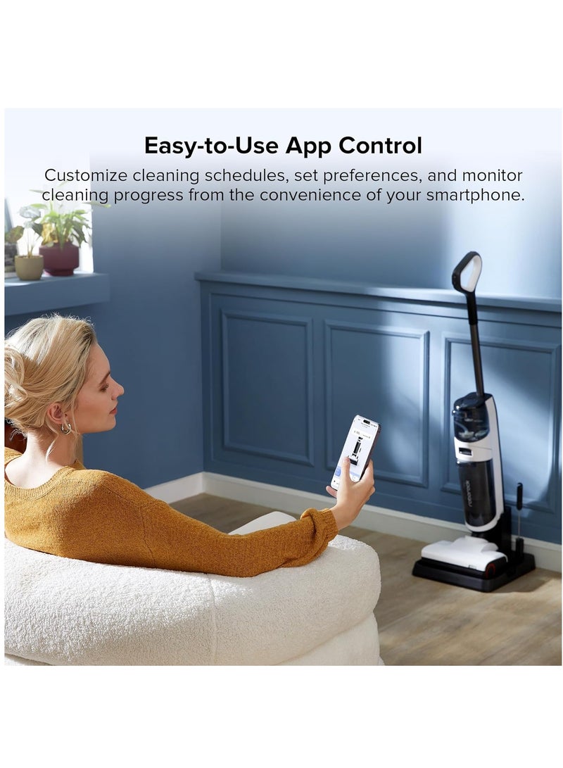 Wet and Dry Vacuum Cleaner Dyad Air,17000Pa Power Suction,Edge Cleaning,Vanquish Wet and Dry Messes, Self-Cleaning & Drying System for Hardwood Floor-White 900 ml 260 W WD2H2A White/Black