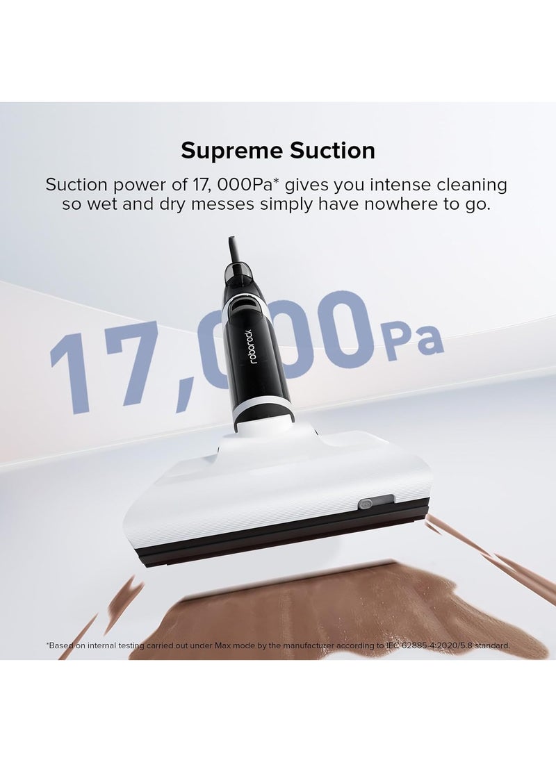 Wet and Dry Vacuum Cleaner Dyad Air,17000Pa Power Suction,Edge Cleaning,Vanquish Wet and Dry Messes, Self-Cleaning & Drying System for Hardwood Floor-White 900 ml 260 W WD2H2A White/Black