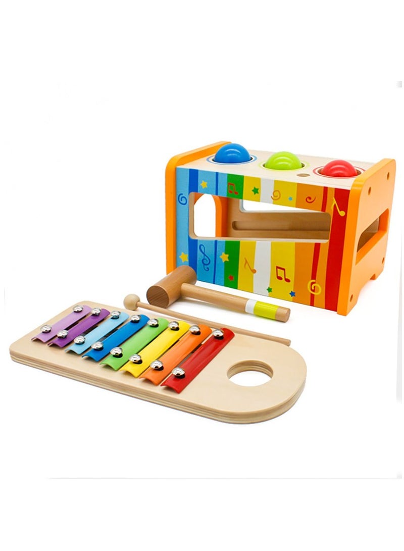 Baby Toys Wooden Xylophone with 8 Small Knock Colourful toy 3+ year old girls toddler