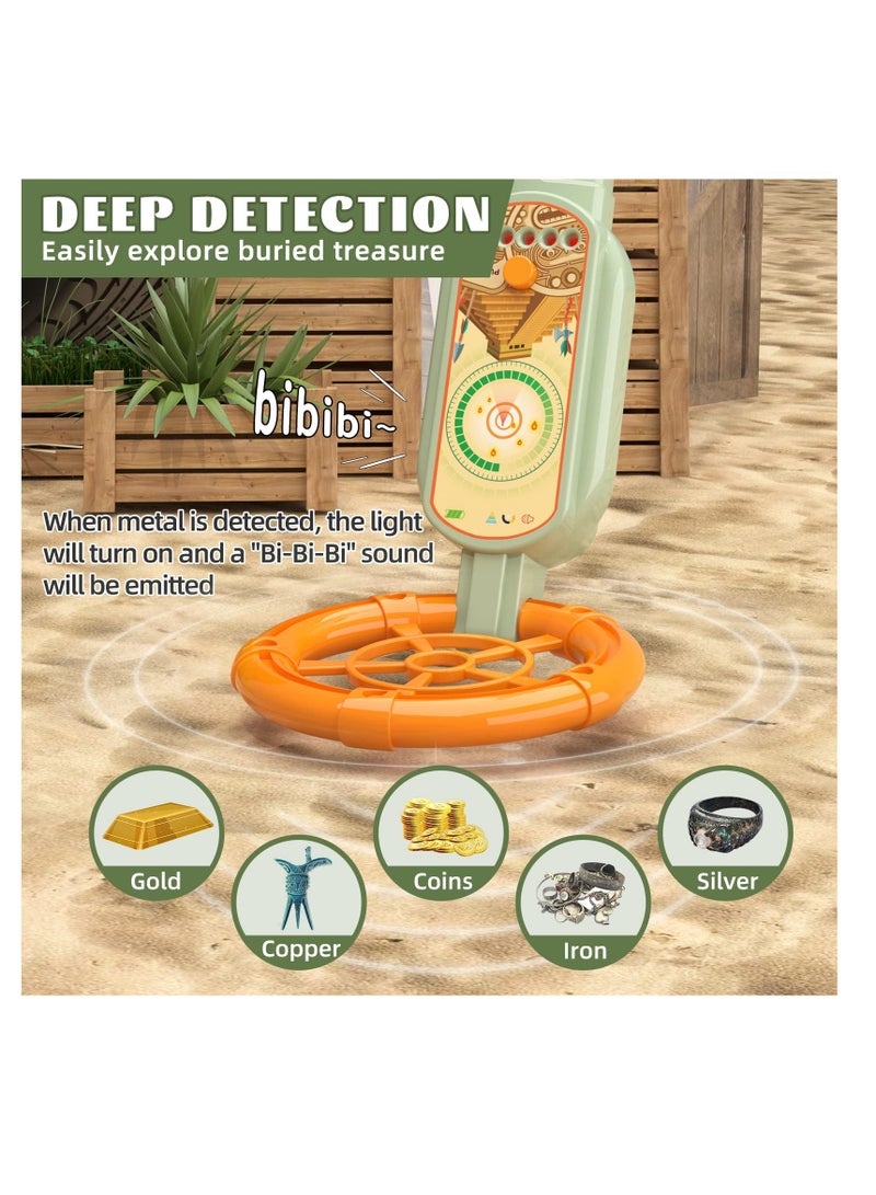 Outdoor Explorer Kit for Kids, Camping Adventure Toy Set with Metal Detector, Magnifying Glass, Shovel, Whistle and Compass, Educational Nature Exploration Toy Gift for Boys Girls 3-12