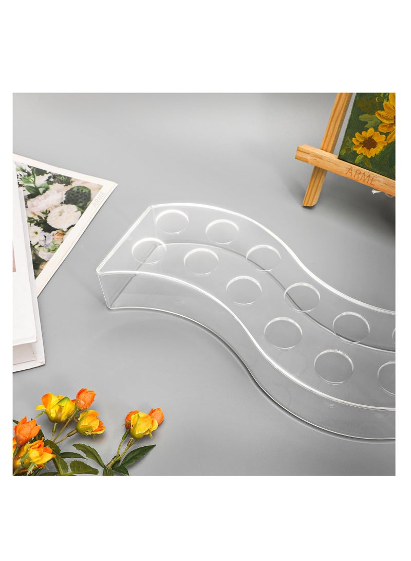 S Shape Acrylic Vase, S Shape Clear Acrylic Flower Bud Vase, Long Floral Vase for Centerpieces, Unique Modern Flower vase for Home, Weddings, Office Décor, Dining Table Décor