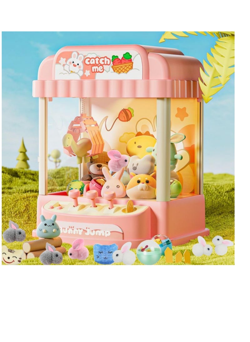 Kids Claw Machine, Claw Machine for Adults, Mini Vending Machine Toys, Fun Prizes Dispenser, Electronic Claw Game Machine with Lights, Sound, Includes 10 Toys, 10 Twister Eggs Balls, 20 Game Coins