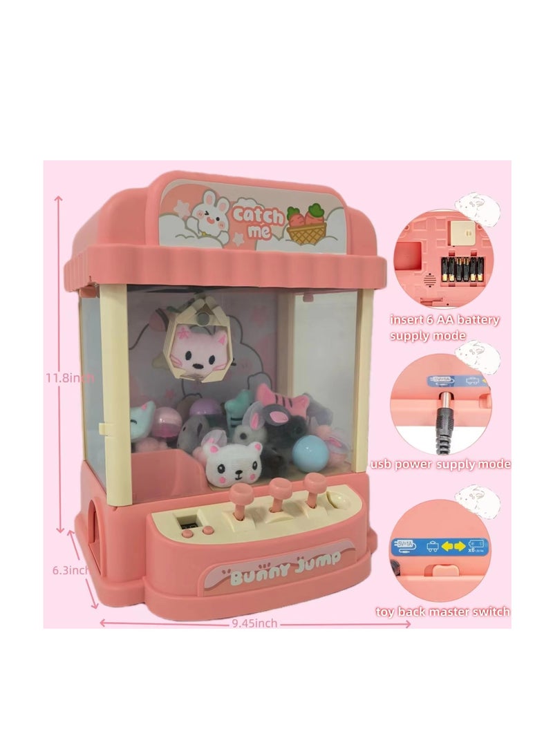 Kids Claw Machine, Claw Machine for Adults, Mini Vending Machine Toys, Fun Prizes Dispenser, Electronic Claw Game Machine with Lights, Sound, Includes 10 Toys, 10 Twister Eggs Balls, 20 Game Coins